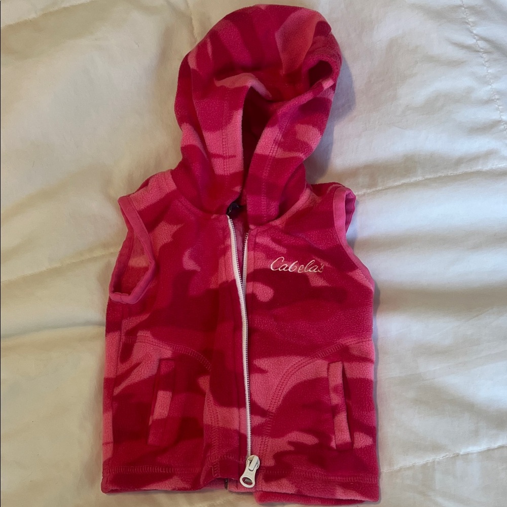 Cabela's Pink Camouflage Kids Hoodie Vest